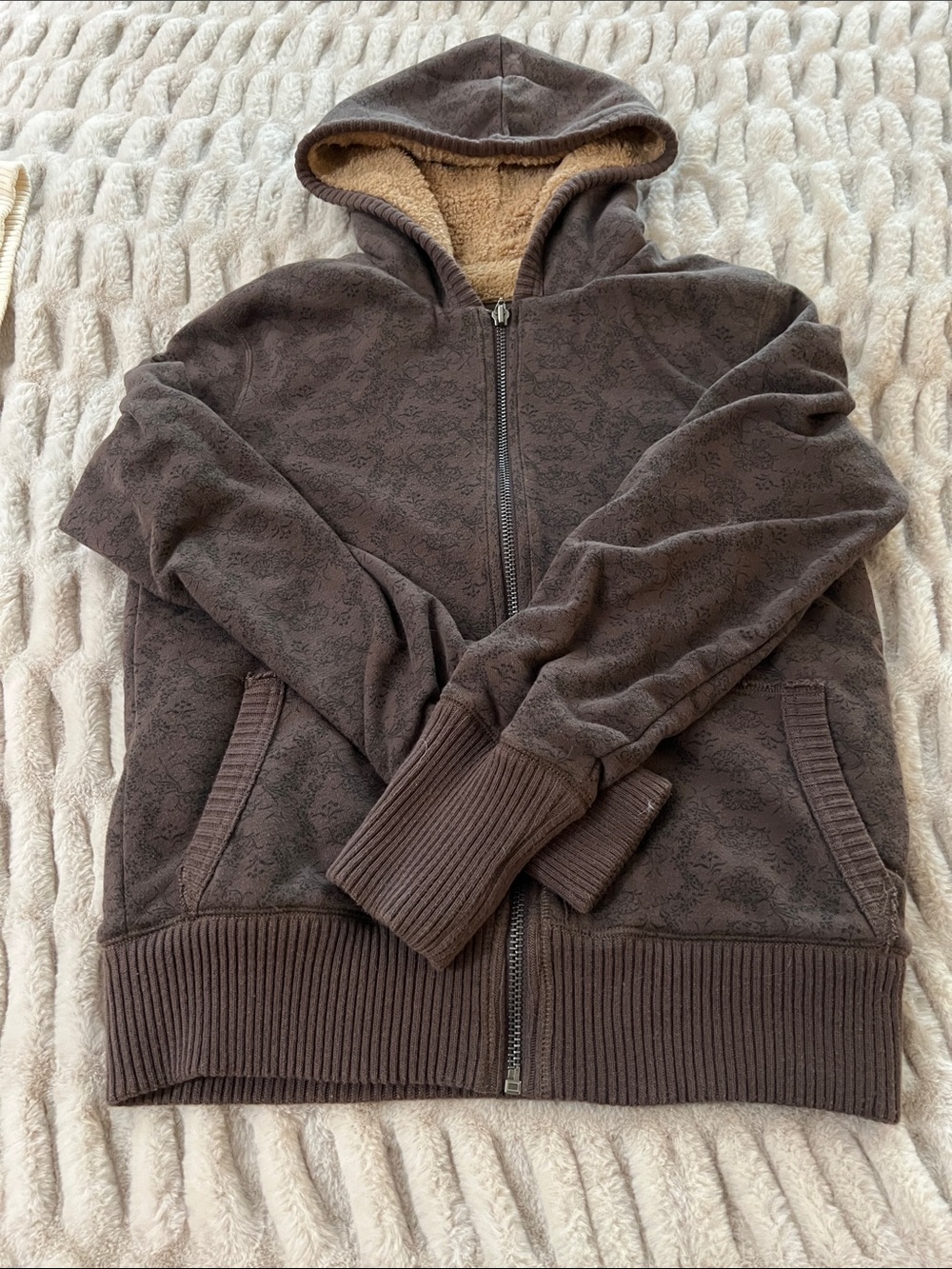 Aeropostale women’s/junior Brown Hooded Zip-Up Sweater